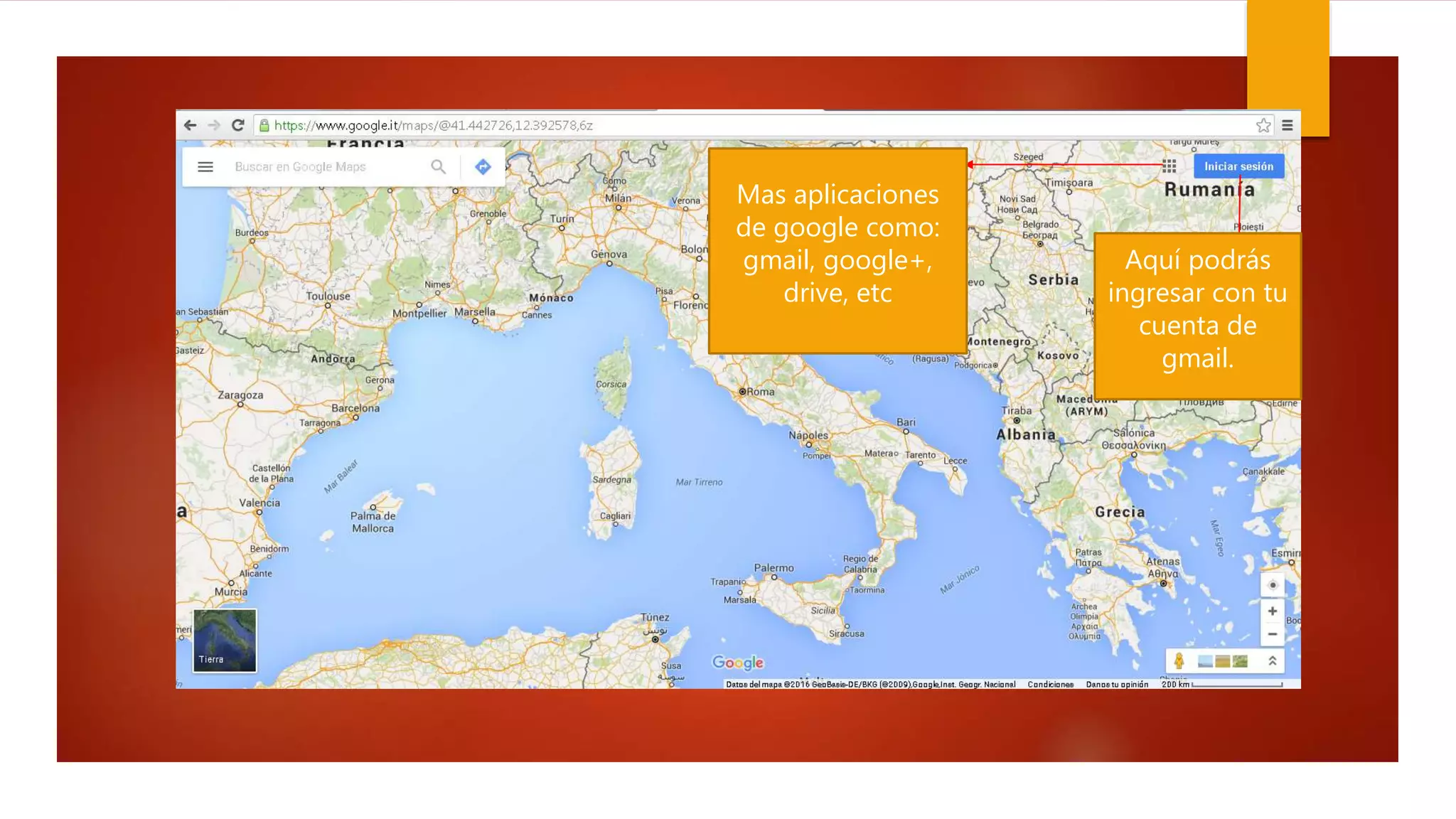 Aquí podrás
ingresar con tu
cuenta de
gmail.
Mas aplicaciones
de google como:
gmail, google+,
drive, etc
 
