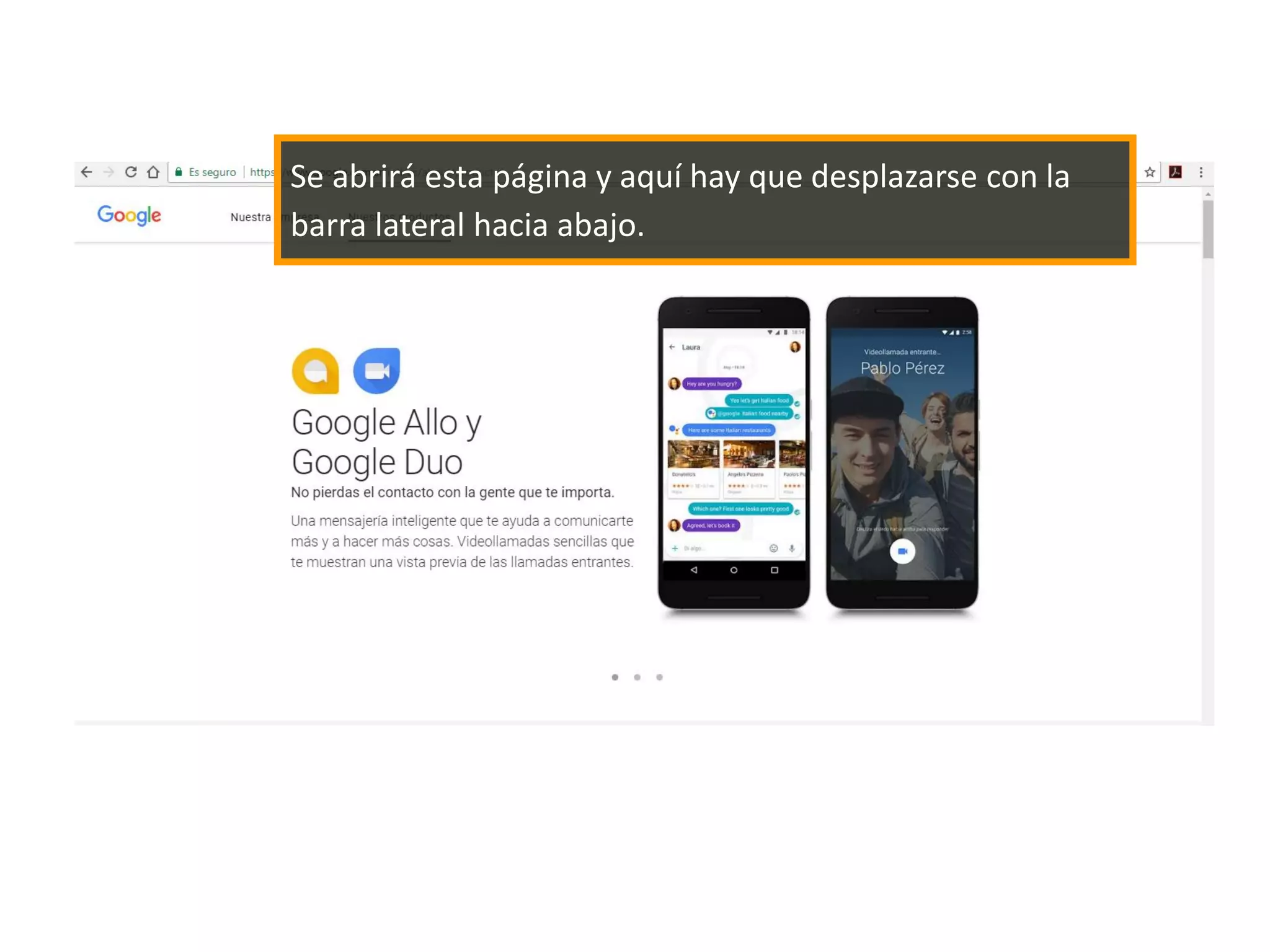 Se abrirá esta página y aquí hay que desplazarse con la
barra lateral hacia abajo.
 