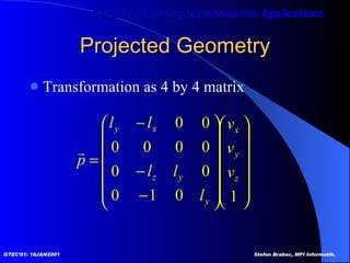 Projected Geometry Transformation as 4 by 4 matrix 