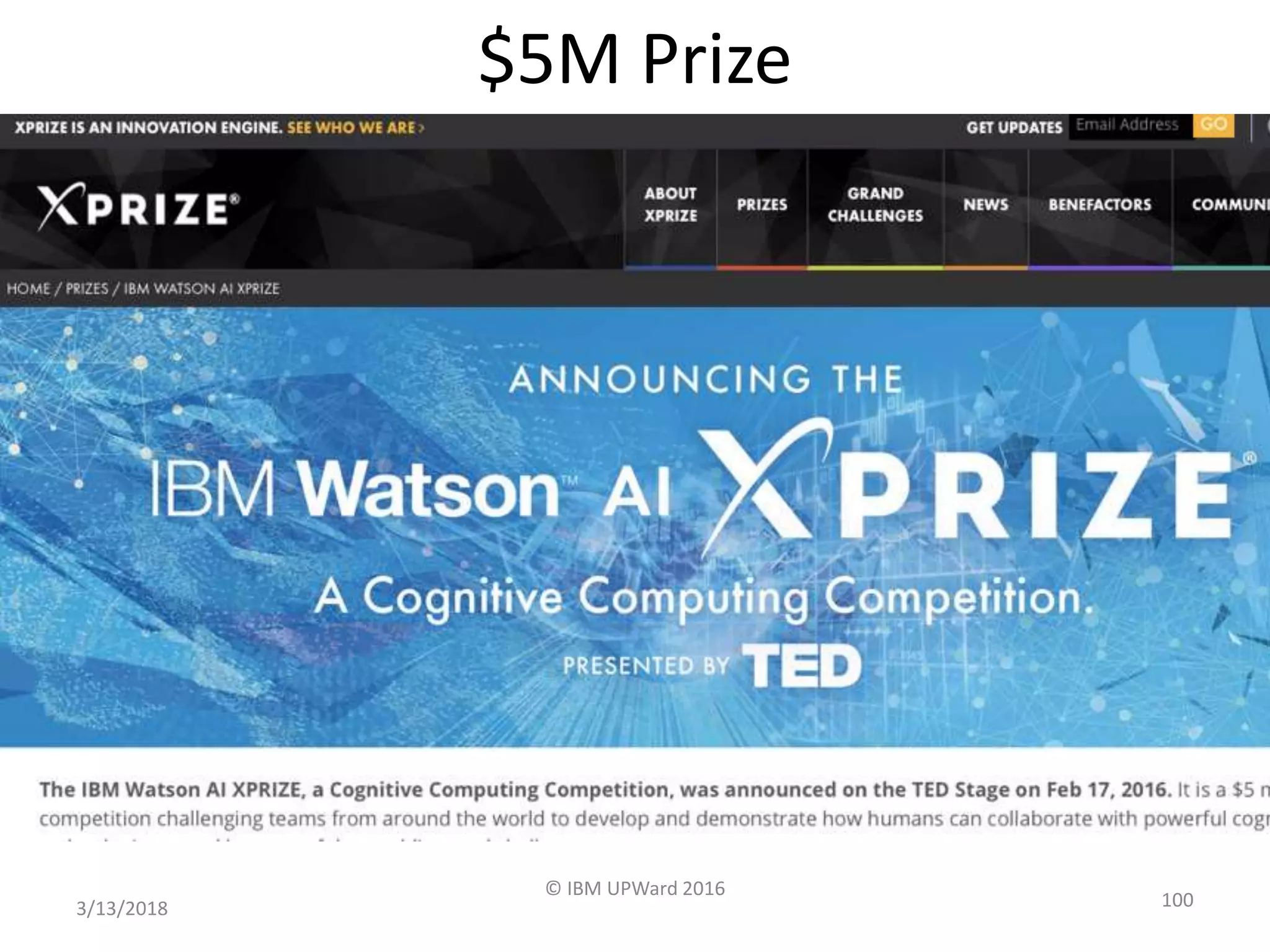 $5M Prize
3/13/2018
© IBM UPWard 2016
100
 