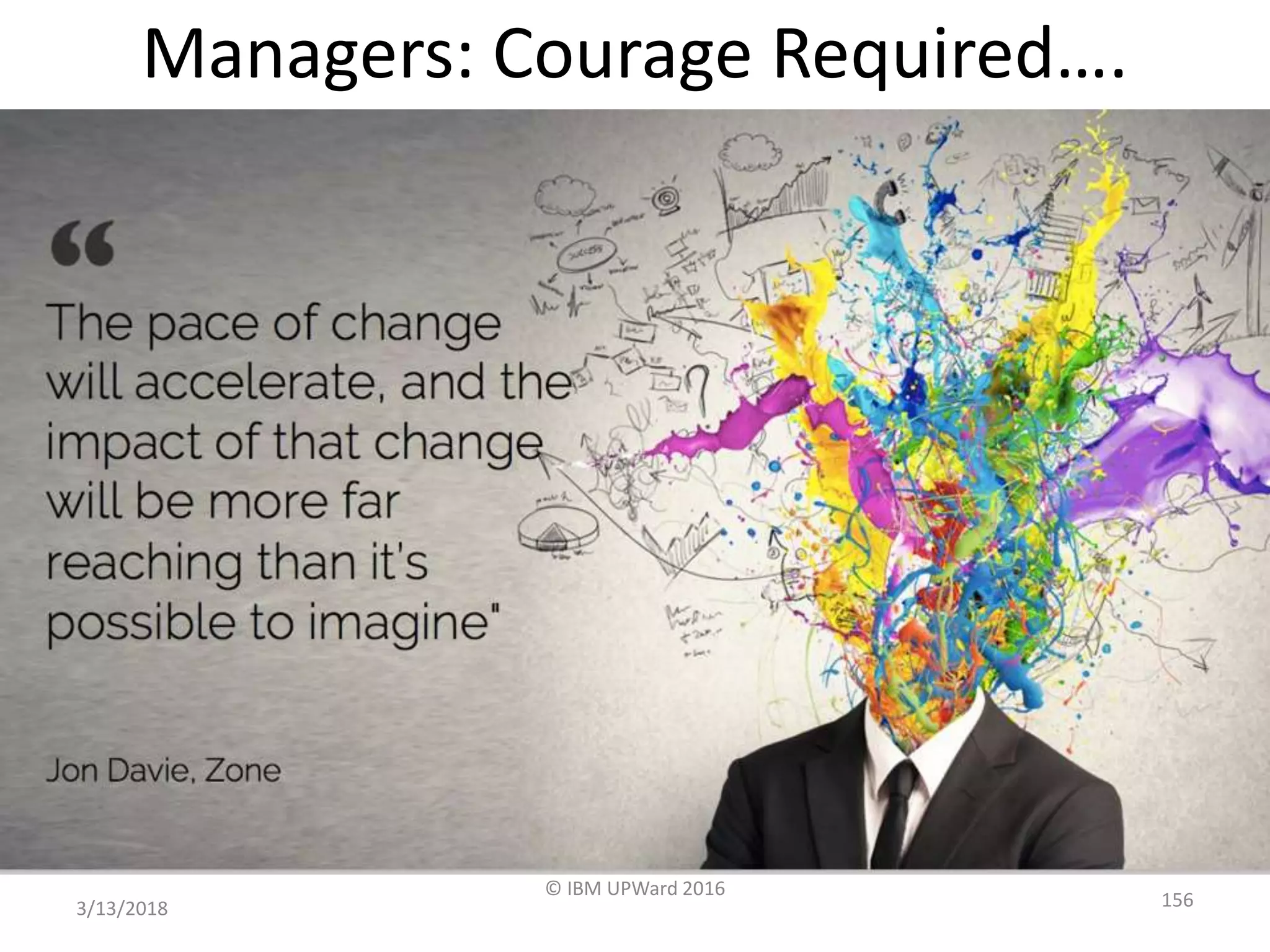 Managers: Courage Required….
3/13/2018
© IBM UPWard 2016
156
 