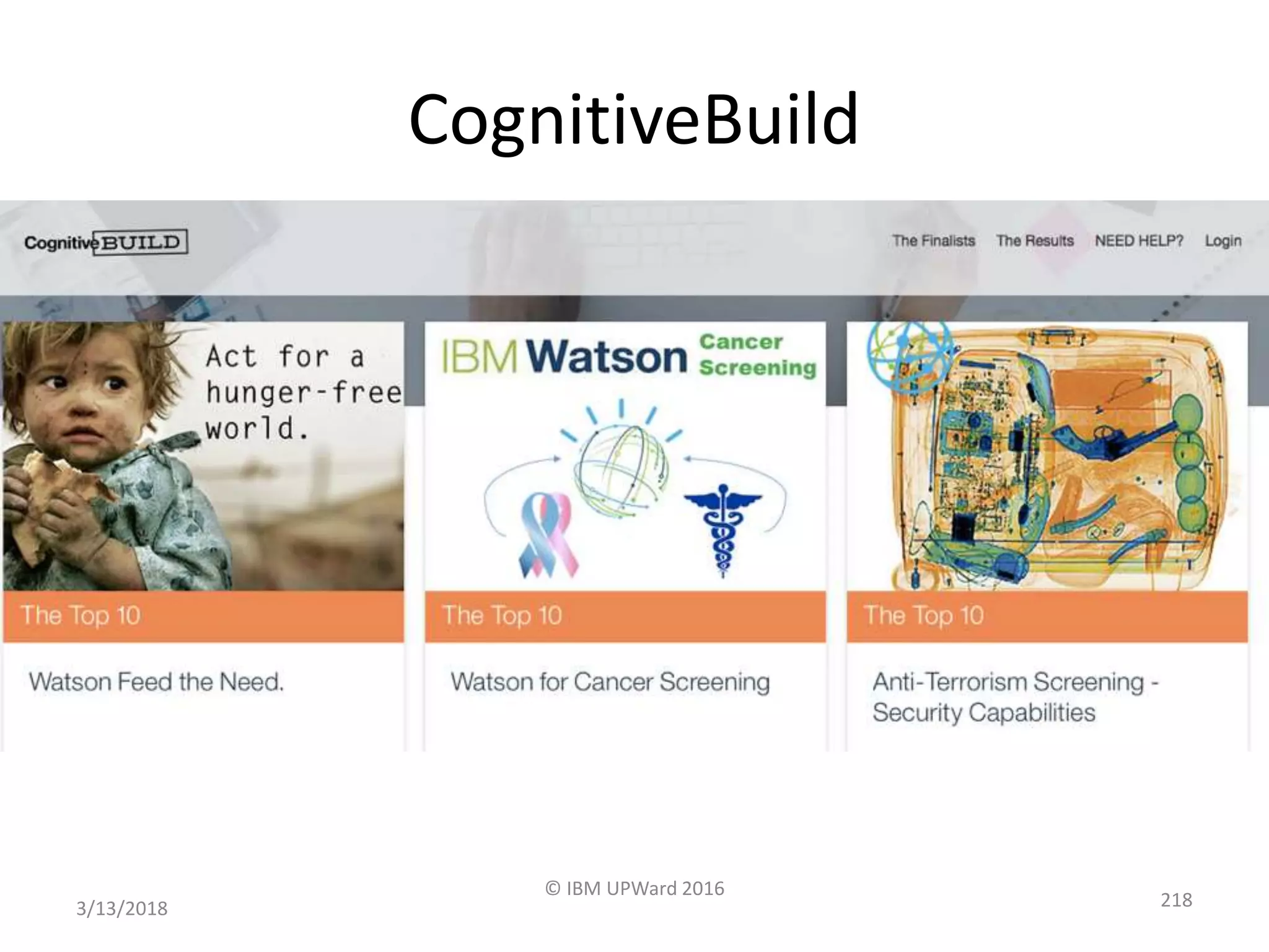 CognitiveBuild
3/13/2018
© IBM UPWard 2016
218
 