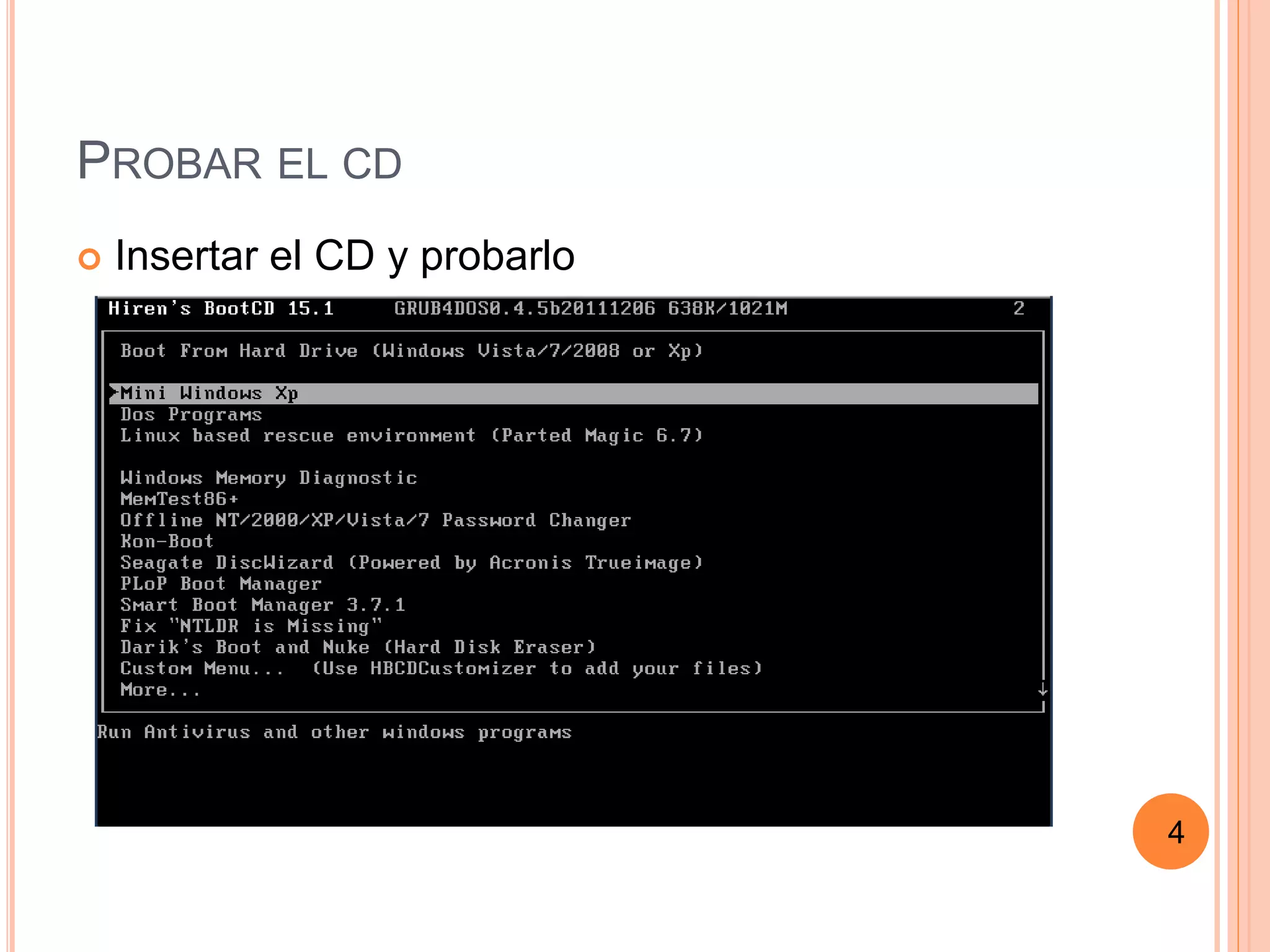 Tutorial hiren´s boot | PPT