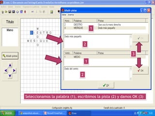 Tutorial hot potatoes crucigrama | PPTX