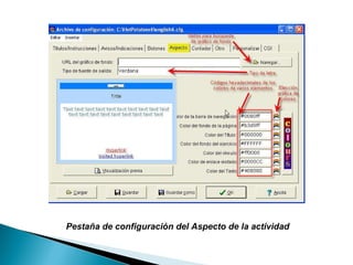 Pestaña de configuración del Aspecto de la actividad   