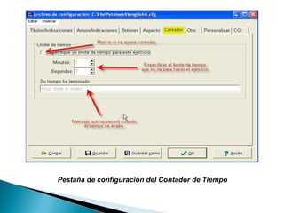 Pestaña de configuración del Contador de Tiempo   