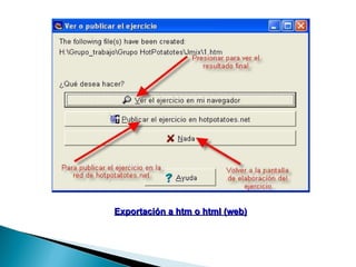 Exportación a htm o html (web) 