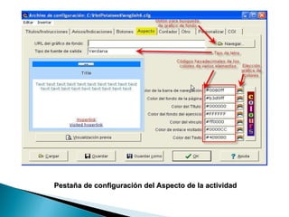 Pestaña de configuración del Aspecto de la actividad  
