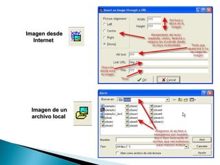 Imagen desde Internet  Imagen de un archivo local  