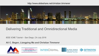 IEEE ICME Tutorial – San Diego, CA July 2018
Delivering Traditional and Omnidirectional Media
Ali C. Begen, Liangping Ma and Christian Timmerer
http://www.slideshare.net/christian.timmerer
 