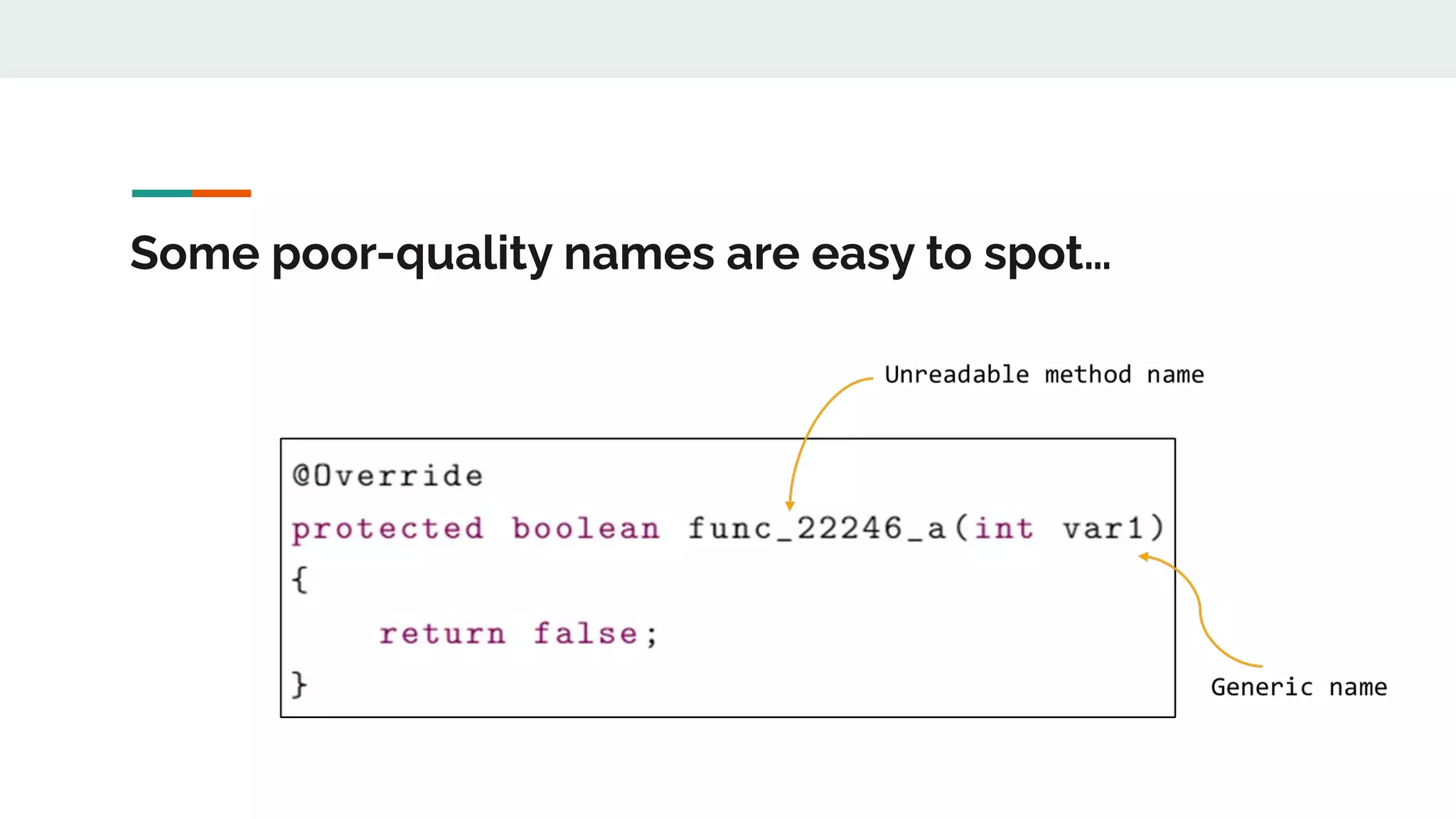 Some poor-quality names are easy to spot…
 