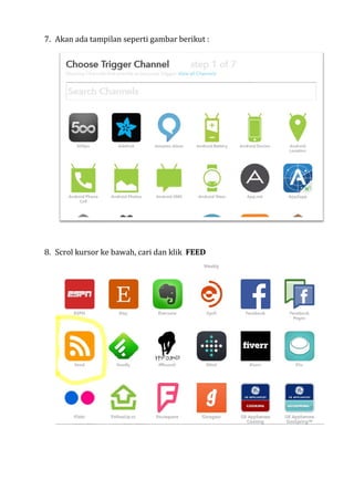 7. Akan ada tampilan seperti gambar berikut :
8. Scrol kursor ke bawah, cari dan klik FEED
7. Akan ada tampilan seperti gambar berikut :
8. Scrol kursor ke bawah, cari dan klik FEED
7. Akan ada tampilan seperti gambar berikut :
8. Scrol kursor ke bawah, cari dan klik FEED
 