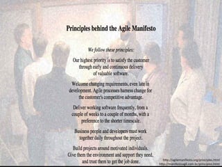h)p://agilemanifesto.org/principles.html 
h)p://manifestoagil.com.br/principios.html 
 