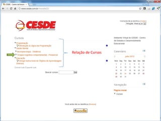 Relação de Cursos
 