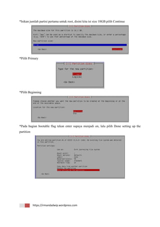 Tutorial installasi debian server 7.5 whezzy | PDF