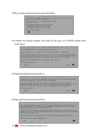 Tutorial installasi debian server 7.5 whezzy | PDF
