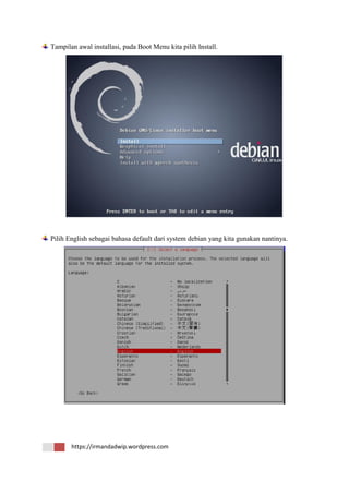 Tutorial installasi debian server 7.5 whezzy | PDF
