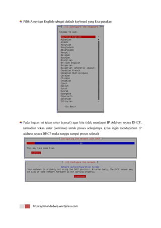 Tutorial installasi debian server 7.5 whezzy | PDF