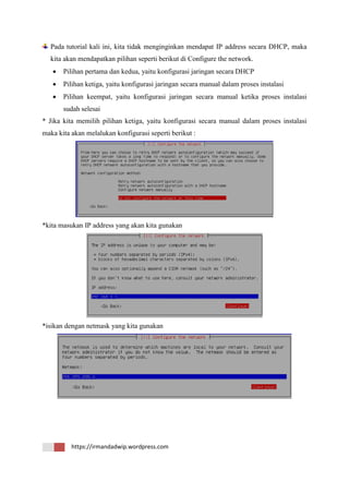 Tutorial installasi debian server 7.5 whezzy | PDF