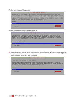 Tutorial installasi debian server 7.5 whezzy | PDF