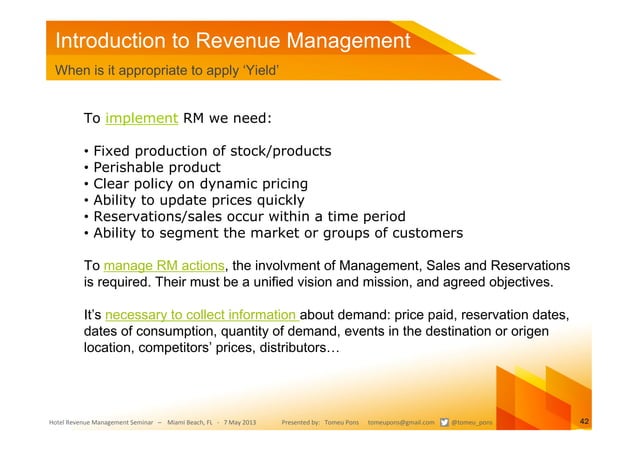 Tutorial introduction to revenue management for hotels hospitality ...