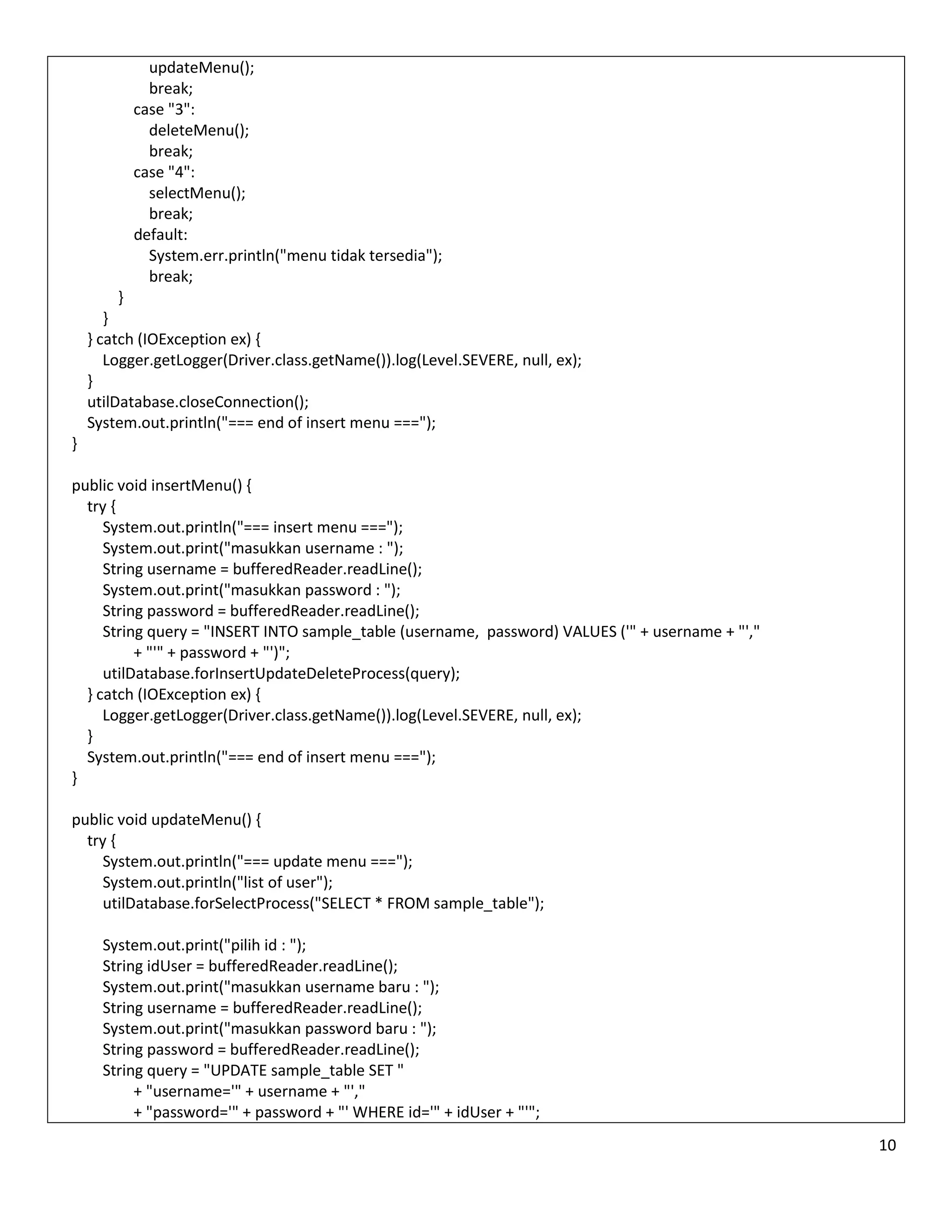 Tutorial java & mysql | PDF
