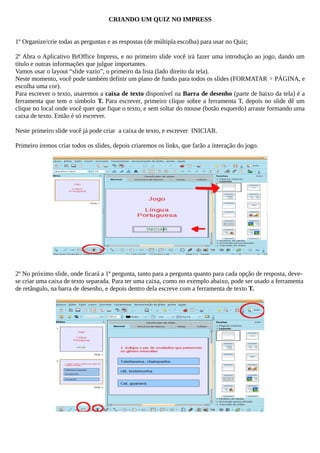 Plano de aula - 8o ano - Escrevendo um quiz