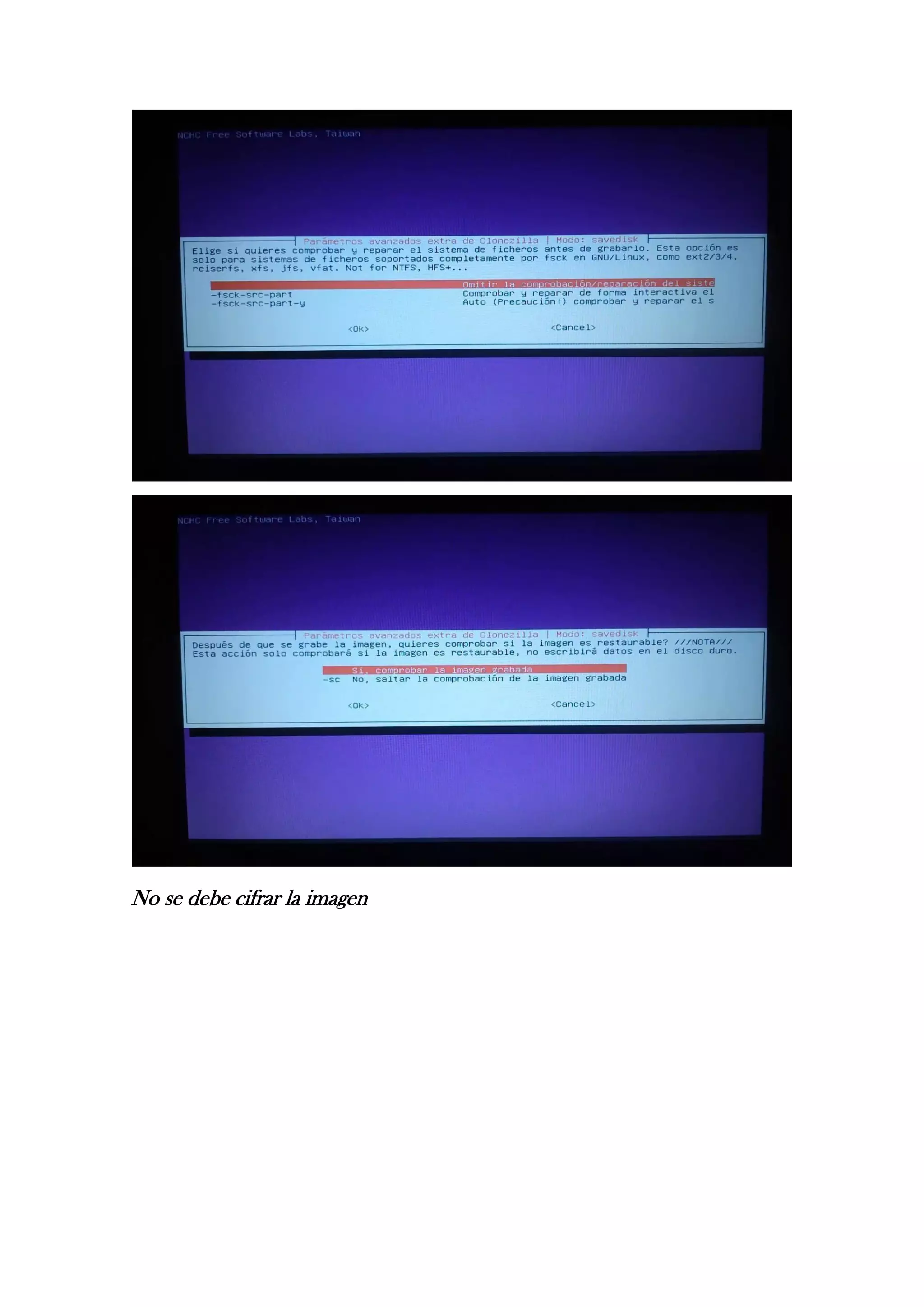 No se debe cifrar la imagen