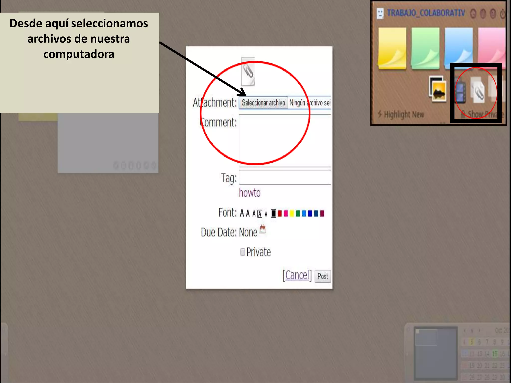 Desde aquí seleccionamos
archivos de nuestra
computadora