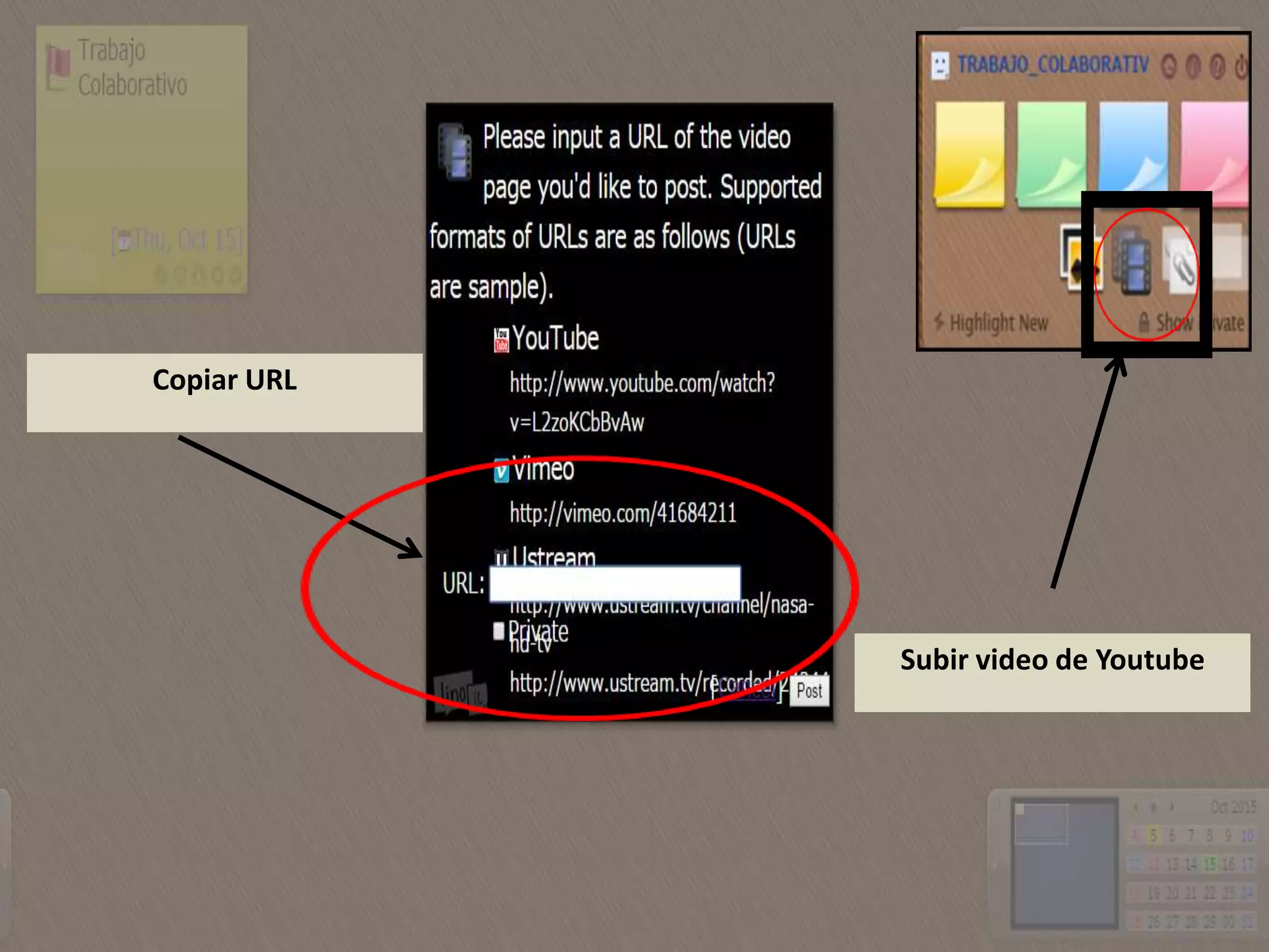 Subir video de Youtube
Copiar URL