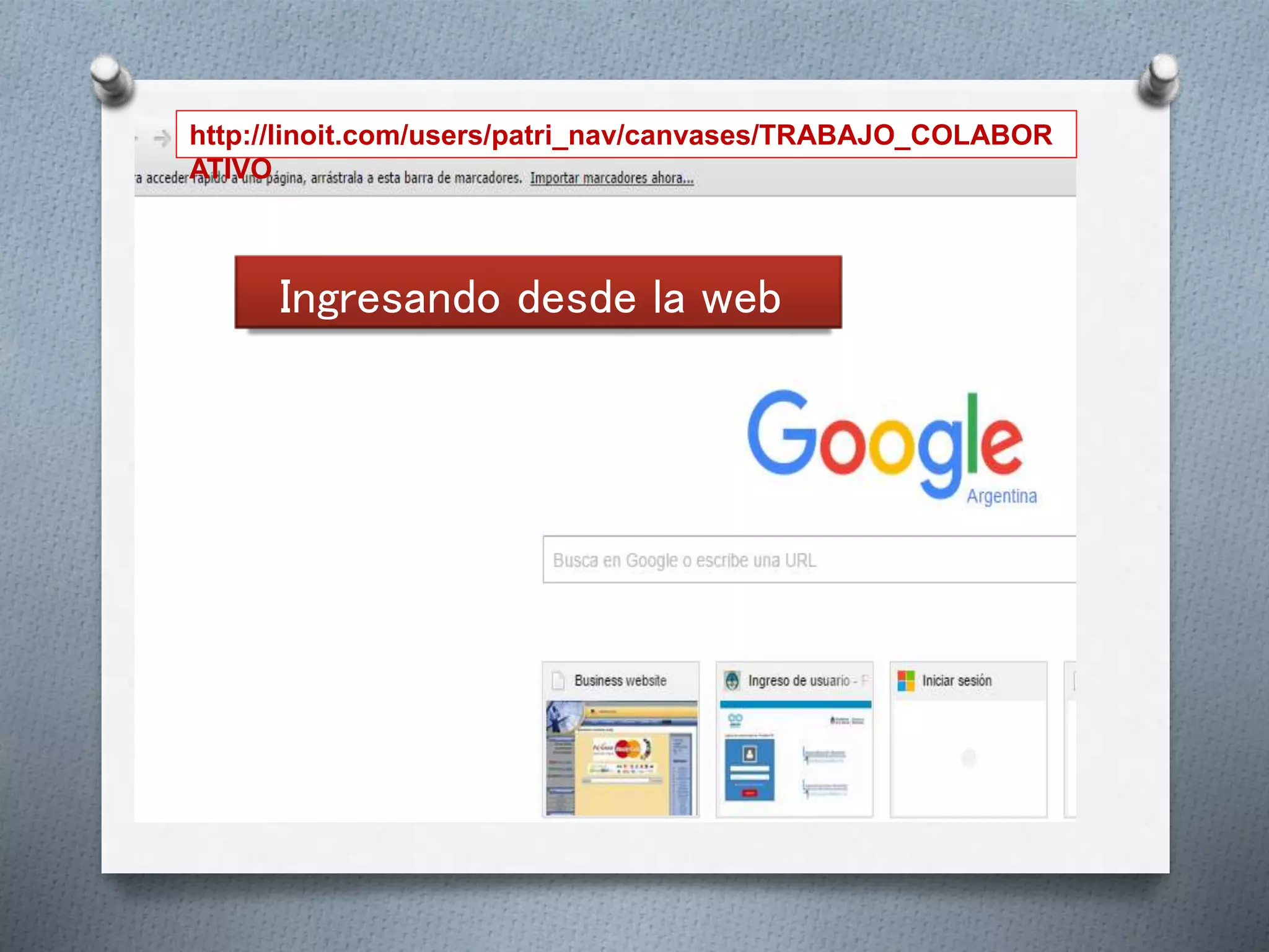 Ingresando desde la web
http://linoit.com/users/patri_nav/canvases/TRABAJO_COLABOR
ATIVO