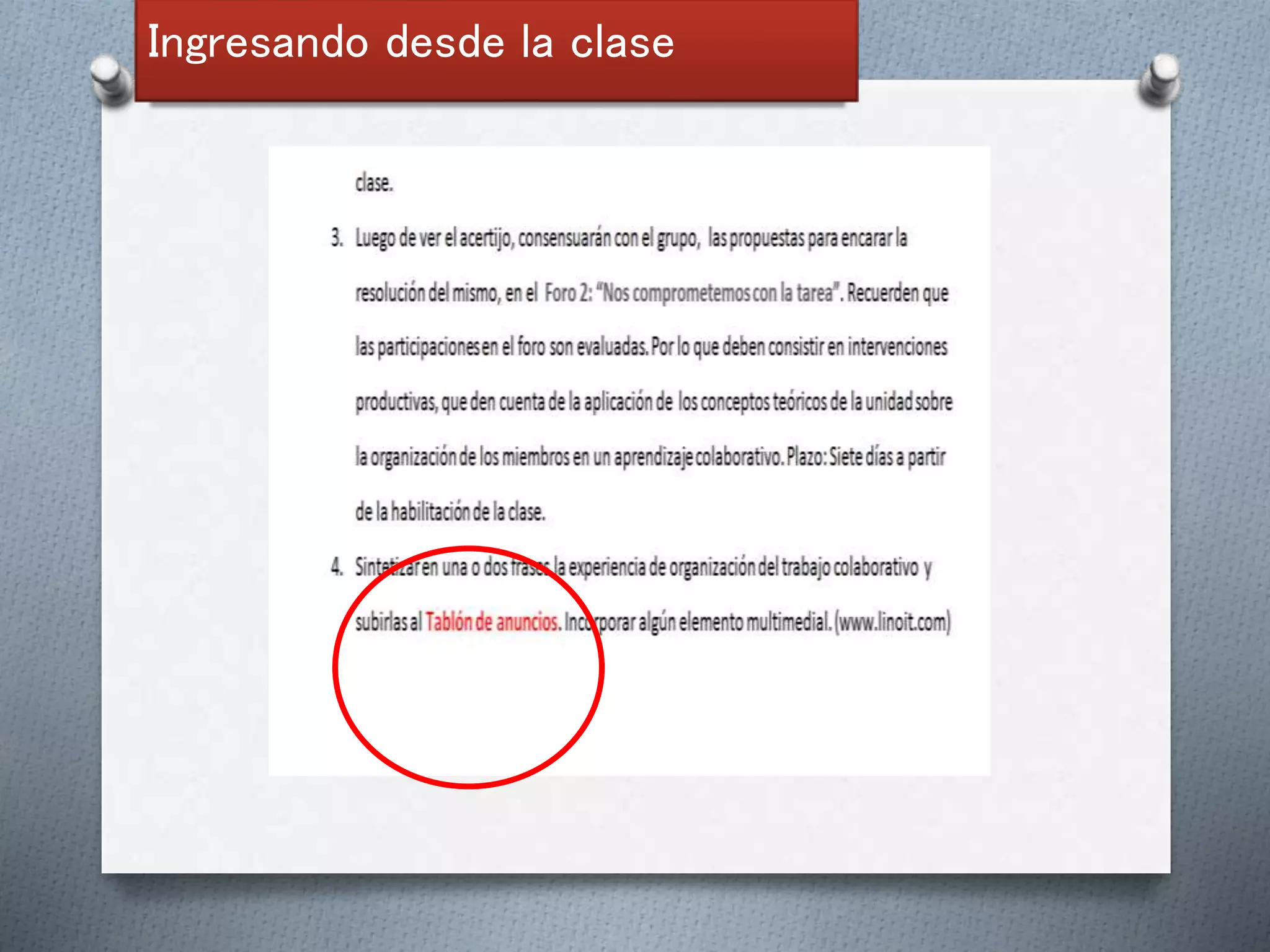 Ingresando desde la clase