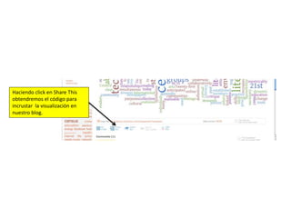 Haciendo click en Share This
obtendremos el código para
incrustar la visualización en
nuestro blog.
 