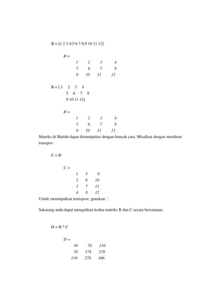 Matlab Tutorial | PDF