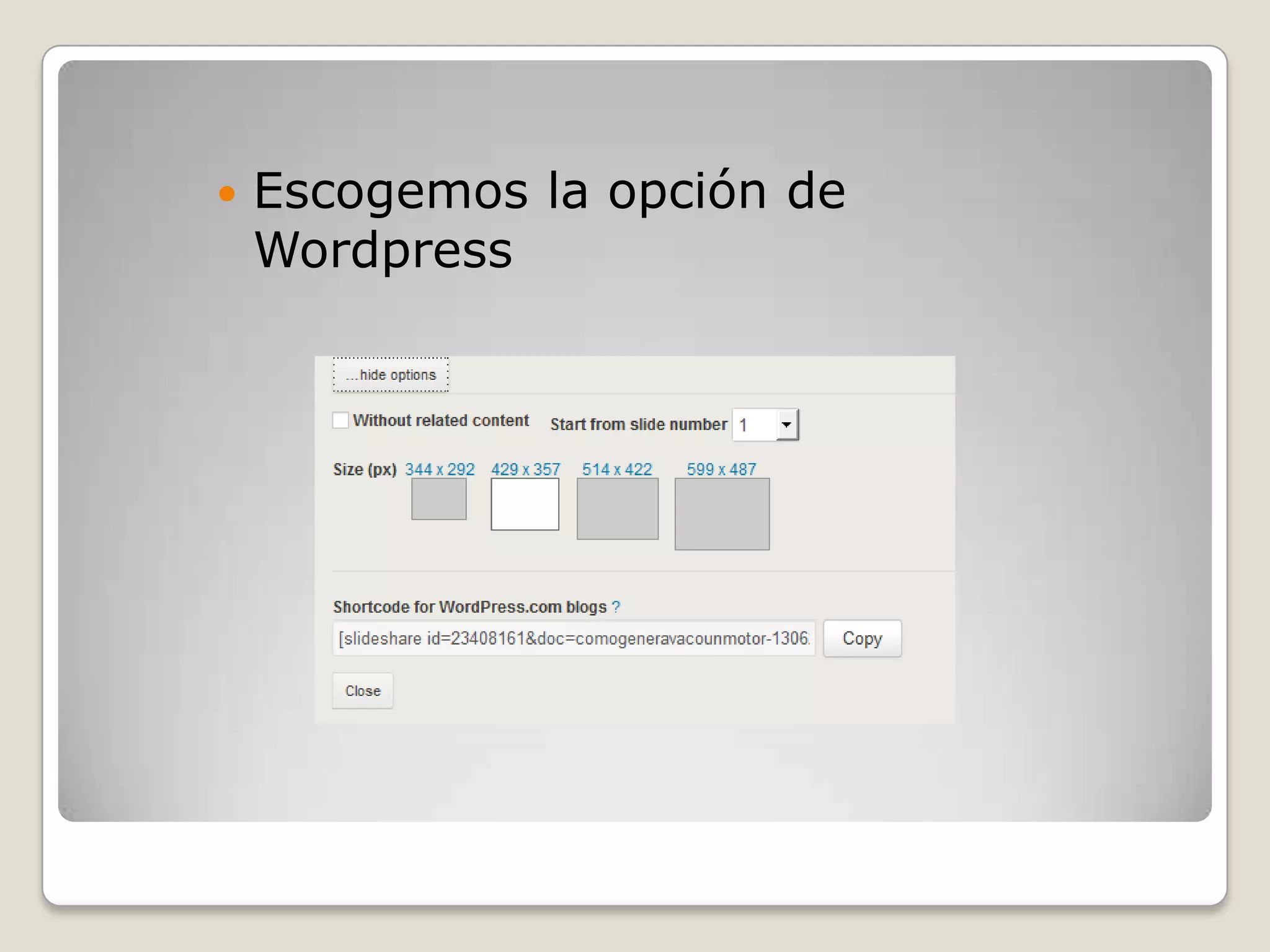  Escogemos la opción de
Wordpress
 