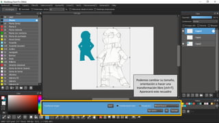 Podemos cambiar su tamaño,
orientación o hacer una
transformación libre [ctrl+T].
Aparecerá este recuadro
 