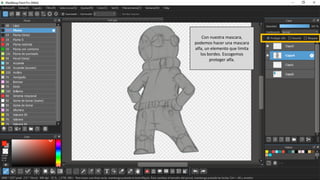 Con nuestra mascara,
podemos hacer una mascara
alfa, un elemento que limita
los bordes. Escogemos
proteger alfa.
 