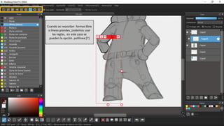 Cuando se necesitan formas libre
o líneas grandes, podemos usar
las reglas, en este caso se
pueden la opción polilínea [7]
 