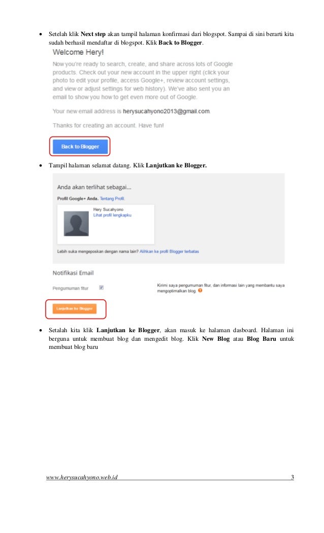 Tutorial membuat blog di blogspot