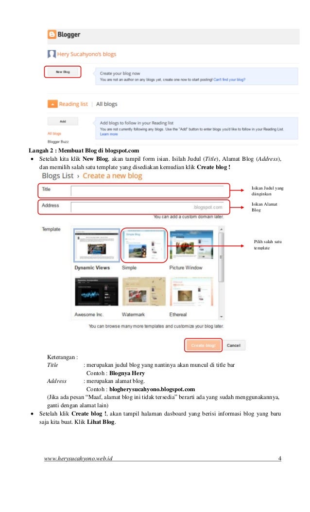 Tutorial membuat blog di blogspot
