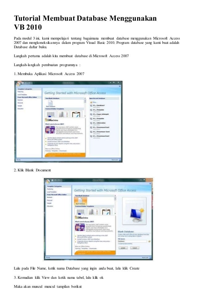 Tutorial Membuat Database Menggunakan Vb