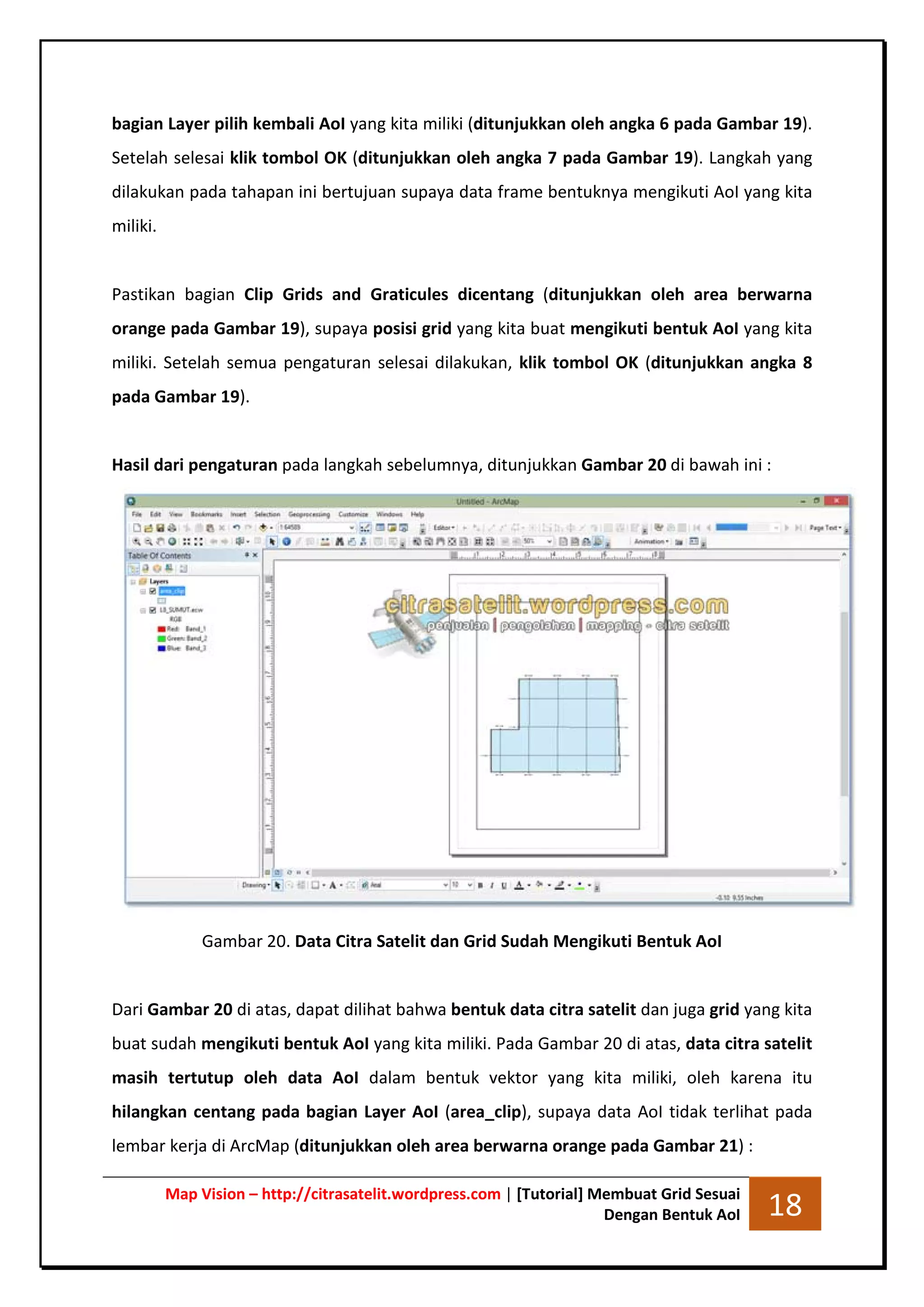[Tutorial] membuat grid sesuai dengan bentuk area of interest | PDF