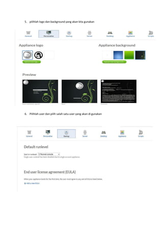 5. pilihlah logo dan background yang akan kita gunakan
6. Pilihlah user dan pilih salah satu user yang akan di gunakan
 