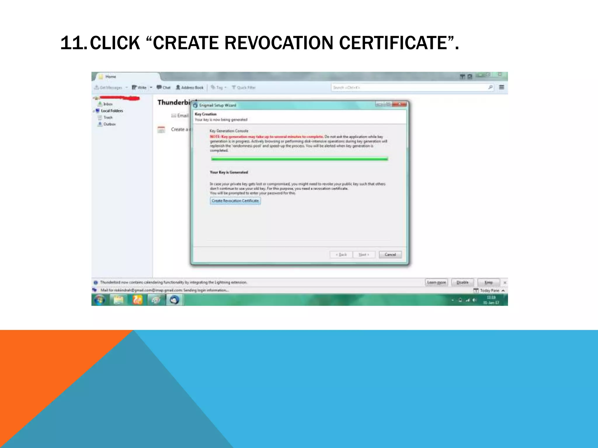 11.CLICK “CREATE REVOCATION CERTIFICATE”.
 