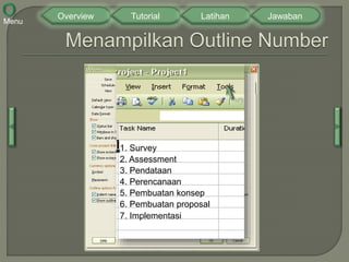Tutorial Microsoft Project 2007 Interaktif | PPSX