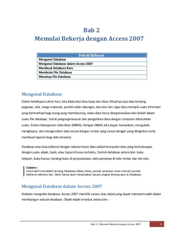 Panduan Ms access 2007 lengkap