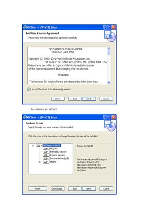 Instalamos no default
 