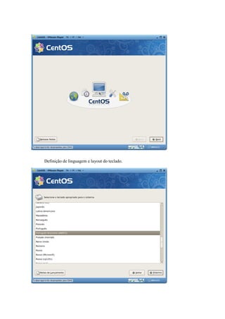 Definição de linguagem e layout do teclado.
 