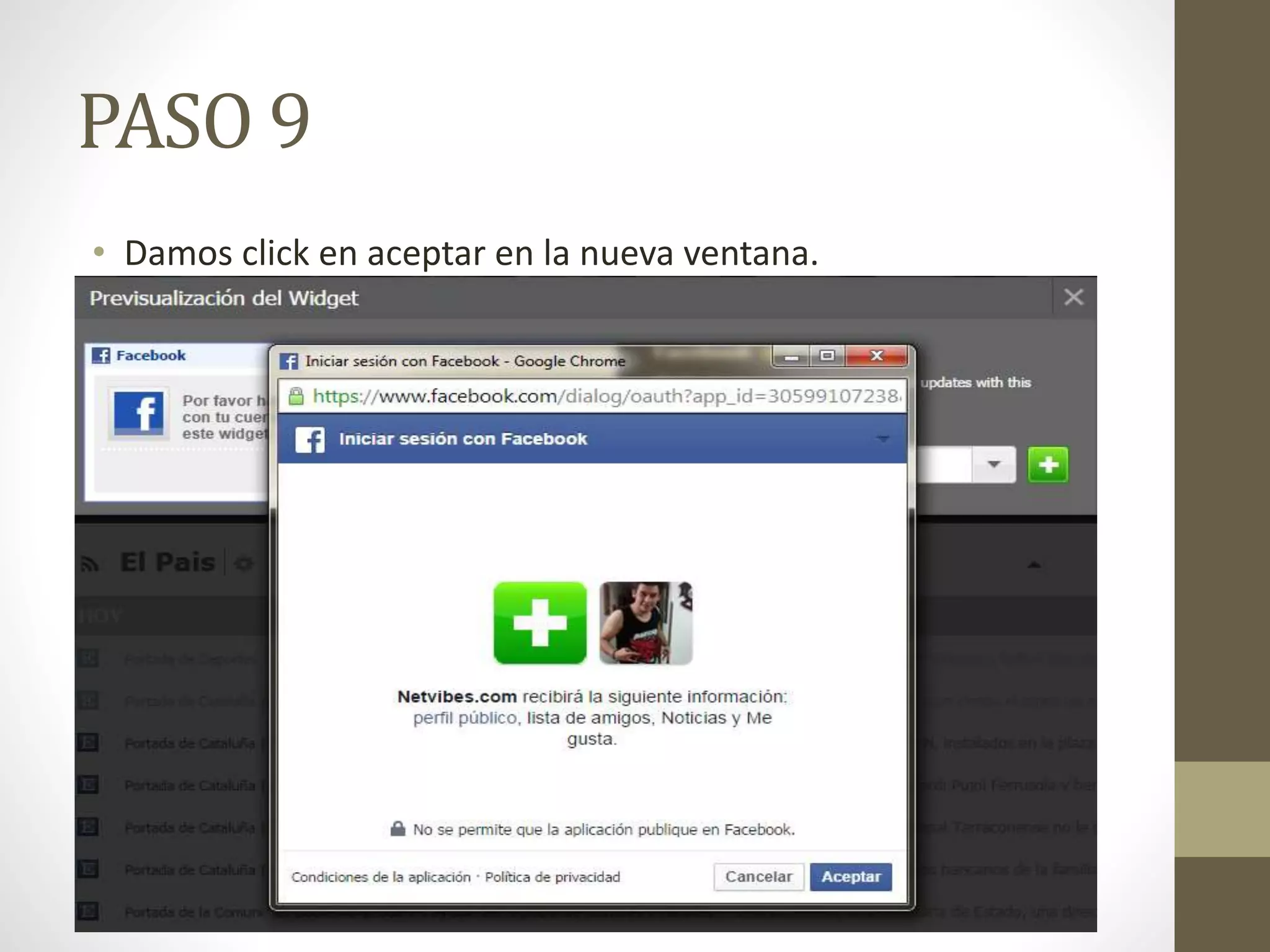 PASO 9 
• Damos click en aceptar en la nueva ventana. 
 