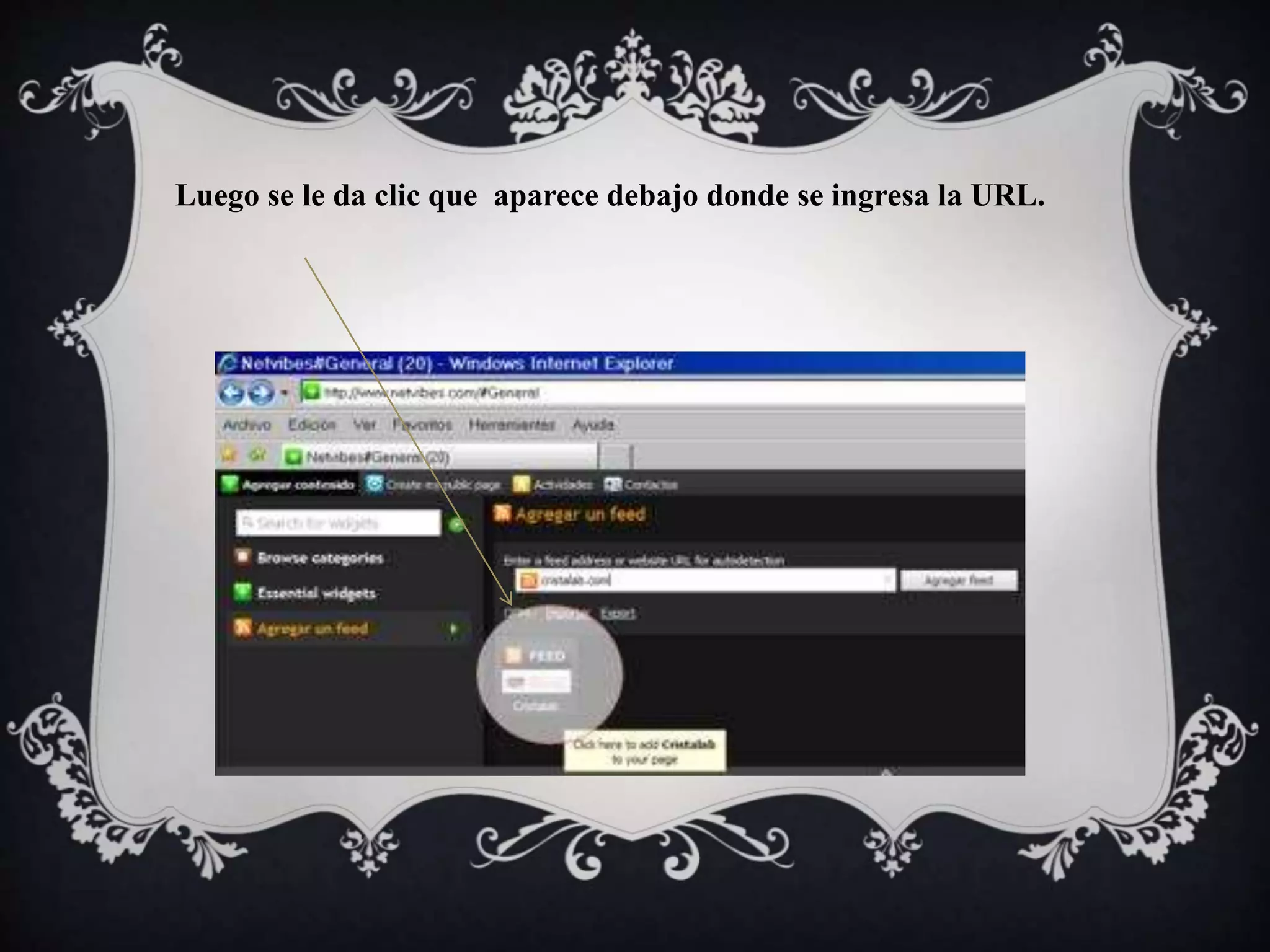 Luego se le da clic que aparece debajo donde se ingresa la URL. 
 